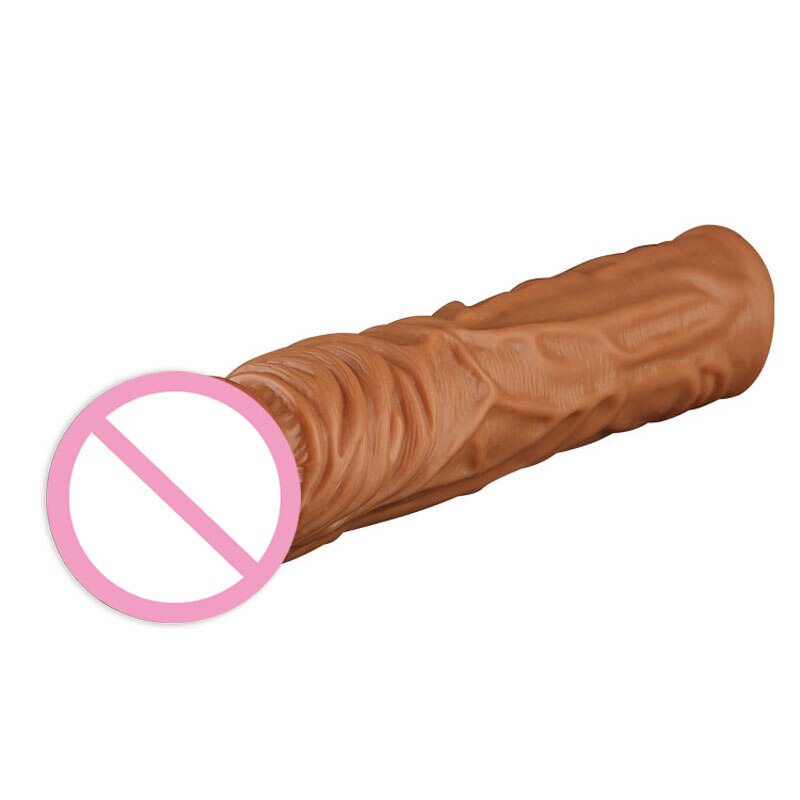 Enlargement Condoms For Men Reusable Penis Sleeve For Male Extender Dildo Enhancer Realistic Condom Intimate Goods - sextoysok