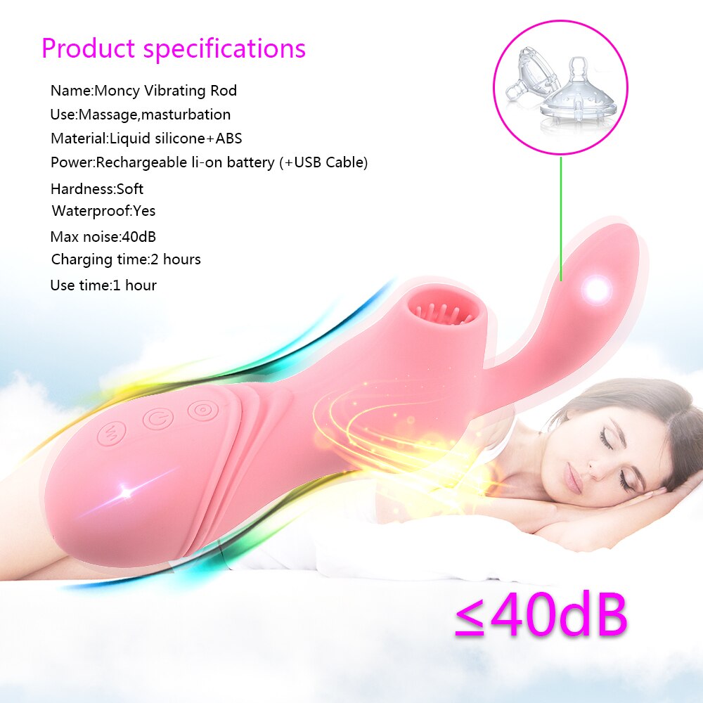 Man nuo Clit Massager Vibrator Strong Nipple Sucker Tongue Oral Clitoris Sucking Sex Toys for Women Blowjob Female Masturbator - sextoysok