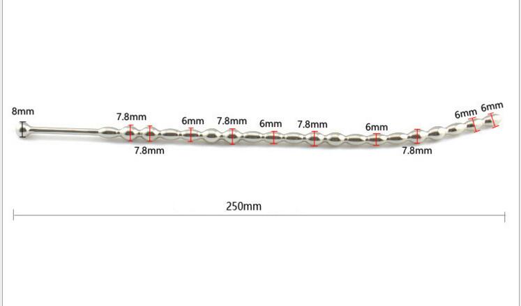 7 Size 25 cm Male Stainless Steel Urethral Sounding Stimulate Plug Urethra Stretching Bead Chastity Adult BDSM Sex Toy 650 - sextoysok