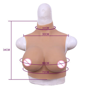Eyung C Cup Silicone Fake Boobs Chest Erotic Tit Breast Plate Silicone for Male Crossdresser Transvestite Realistic Breast Boob - sextoysok