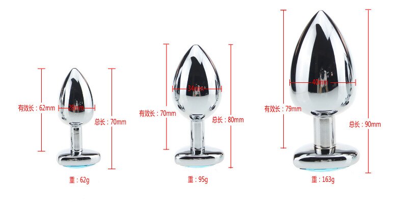 3pcs/Set Metal Butt Plug Heart-shaped Anal Plug Beads Crystal Heart Stimulator Sex Toys Dildo Anal Plug Gay Sex Products - sextoysok