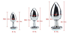 3pcs/Set Metal Butt Plug Heart-shaped Anal Plug Beads Crystal Heart Stimulator Sex Toys Dildo Anal Plug Gay Sex Products - sextoysok