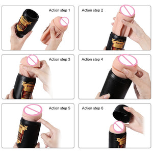 Beer Bottle Male Masturbation Realistic Pussy Soft Vagina Aircraft Cup Electric Masturbation Vagina Male Sex Toys - sextoysok