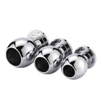 Anal Beads Enema Hollow Butt Plug Peep Vaginal Anus Stainless Steel Anal Plug Fetish BDSM Sex Toys For Men Women No Vibrator (S) - sextoysok