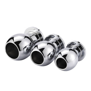 Anal Beads Enema Hollow Butt Plug Peep Vaginal Anus Stainless Steel Anal Plug Fetish BDSM Sex Toys For Men Women No Vibrator (S) - sextoysok