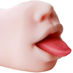 OMYSKY Realistic Male Masturbator Aritificial Vagina Pocket Deep Throat With Tongue Suck Realistic Pussy Oral Sex Toys for Men - sextoysok