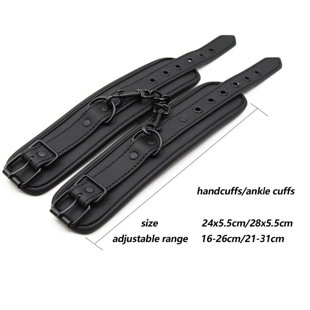 Thierry Sexy Adjustable PU Leather Handcuff Ankle Cuff Restraints Bondage Sex Toy Restraints Sex Bondage Exotic Accessories - sextoysok