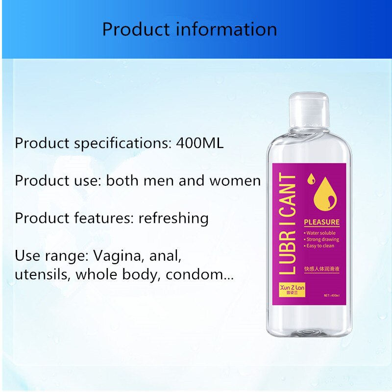 Sex products 400ML lubricant for sex water based lubricant sex lube Easy To Clean grease Vagina Anal lubricante gay for sex (White) - sextoysok