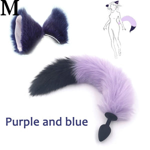 Silicone Plug Fox Tail butt plug and lovely ears anal Sex Toy for women Adult Games Sex Products and dildo vibrator - sextoysok
