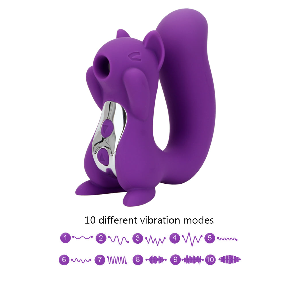 OLO Cute Squirrel Sculpt Sucking Tongue Vibrator Nipple Sucker Clitoris Licking Stimulator 10 Frequency Sex Toys for Women - sextoysok