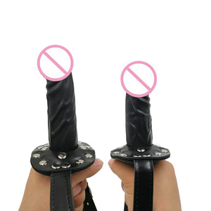 camaTech Silicone Double-Ended Dildos Gag Strap On Open Mouth Dong Plug With Locking Buckles Leather Harness Bondage For Couples - sextoysok