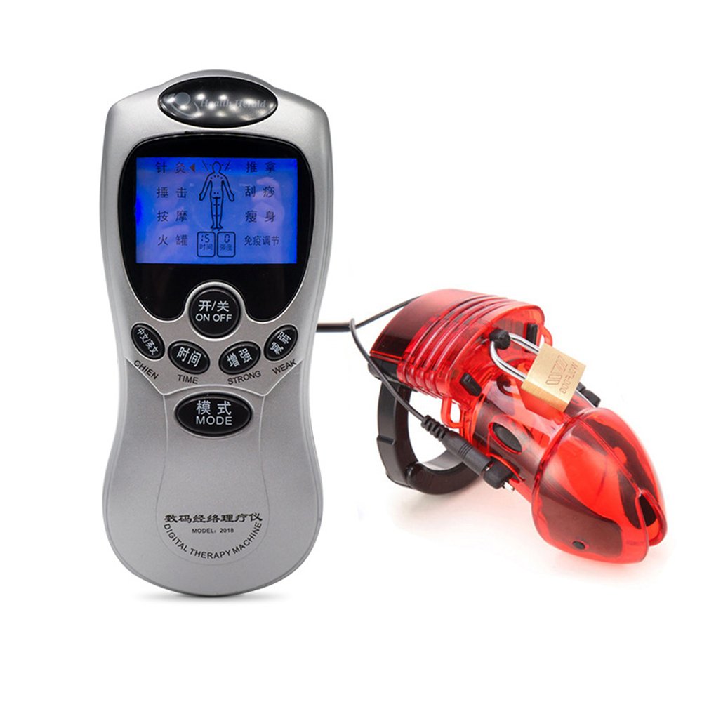 Electric Shock Pulse Chastity Lock Male Plastic Silicone Chastity Lock Cb6000s Alternative Toy Sex Toys For Man Adult Products - sextoysok