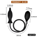 Anal Plug Sex Toys Expandable Anal Plugs Vestibular Inflatable Anal Dilator Masturbator Sex Toy for Male and Female Amal Plugs (Black) - sextoysok