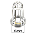 Male Chastity Lock Plum Blossom Head Lengthened Cock Cage Sexual Goods Anti-derailment Masturbation Adult SM Chastity Steel - sextoysok