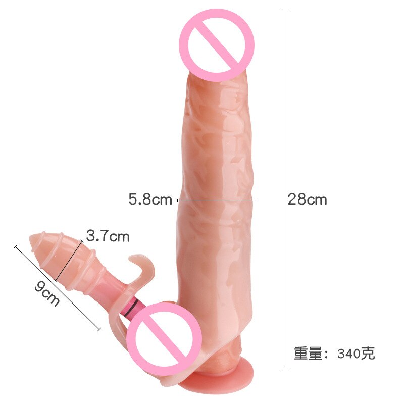 28cm Long Large Size Penis Extender Condoms Reusable Penis Sleeve Girth Impotence Dick Enlargement Sex Toys Cock Ring For Men - sextoysok