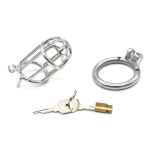 Male Chastity Lock Plum Blossom Head Lengthened Cock Cage Sexual Goods Anti-derailment Masturbation Adult SM Chastity Steel - sextoysok