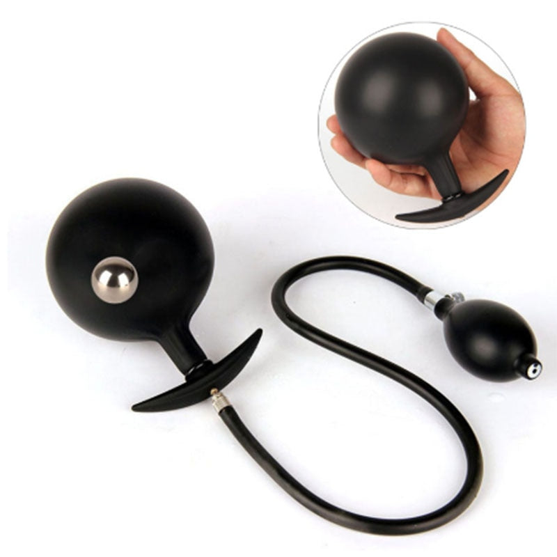 Dildo Pump Anus Dilator Sex Toys Women Inflatable Anal Butt Plug Gay Silicone Expandable Prostate Massager Pumps with Metal Ball - sextoysok