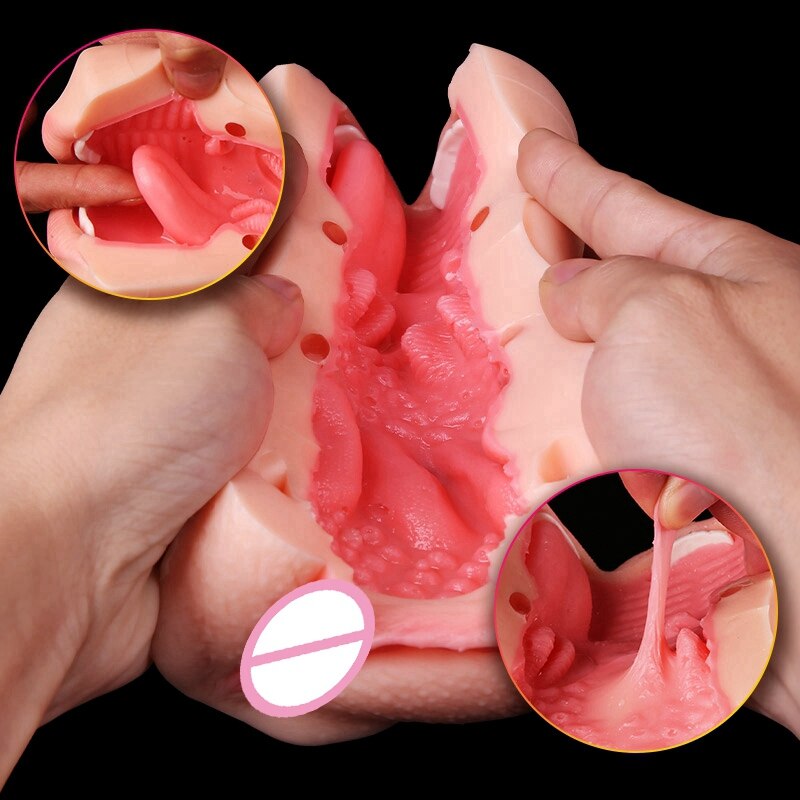 Realistic Oral 3D Deep Throat with Tongue Teeth Maiden Artificial Vagina Male Masturbator Realistic Pussy Oral Sex Toys for Men - sextoysok