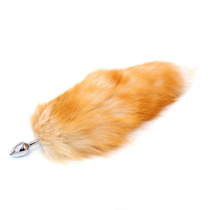 SAIXS Fox Tail Anal Plug With Big Real Crystal Fox Tails Metal Butt Plug Couple Sex Toys Erotic Cosplay Tail Drop shipping - sextoysok