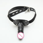 Open Mouth Gag, Silicone Penis Plug Oral Dildo Mouth Gag Fetish SM Bondage Restraints Sex Adult Game Toys for Couples - sextoysok