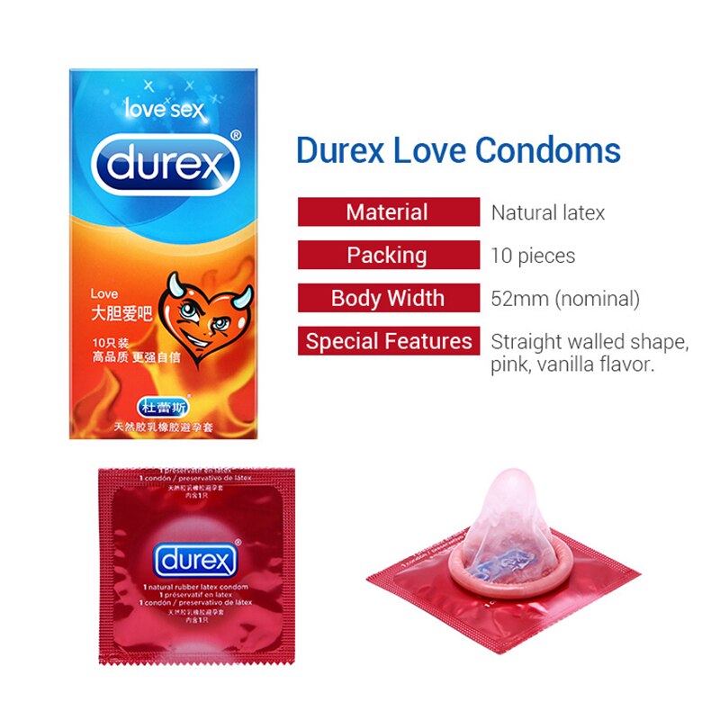 Durex Condoms 10/20/30 Ultra Thin Love G Spot Condoms Natural Latex Lubricant Flowers Condones Delay Ejaculation Men's Sex Toys - sextoysok