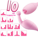 10 Modes Tongue Licking Víbrator Multi-use Mute Nipple Clitoris Stimulator G Spot Massager and Anal Plug Sex Toy for Women - sextoysok
