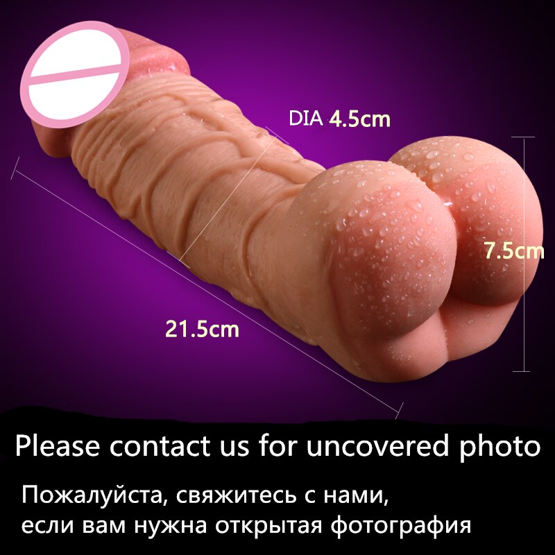Realistic Penis Enlarger Sleeve with Pussy Fake Ass Men Masturbator Women Masturbator Real Dildo for Couples, Gay Sex Toys - sextoysok