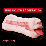 OMYSKY Realistic Male Masturbator Aritificial Vagina Pocket Deep Throat With Tongue Suck Realistic Pussy Oral Sex Toys for Men - sextoysok