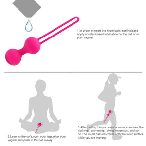 IKOKY 3Pcs/Set Vagina Tightening Silicone Kegel Ball Love Ben Wa Ball Vibrator Smart Vagina Trainer Exercise Sex Toys for Woman - sextoysok