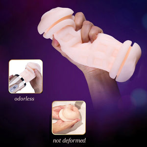 gelugee Male Masturbator Vibrator Real Vagina for Men Silicone Toy,Deep Throat Pussy Mouth Double Sex Toys for Adult Suck Man - sextoysok