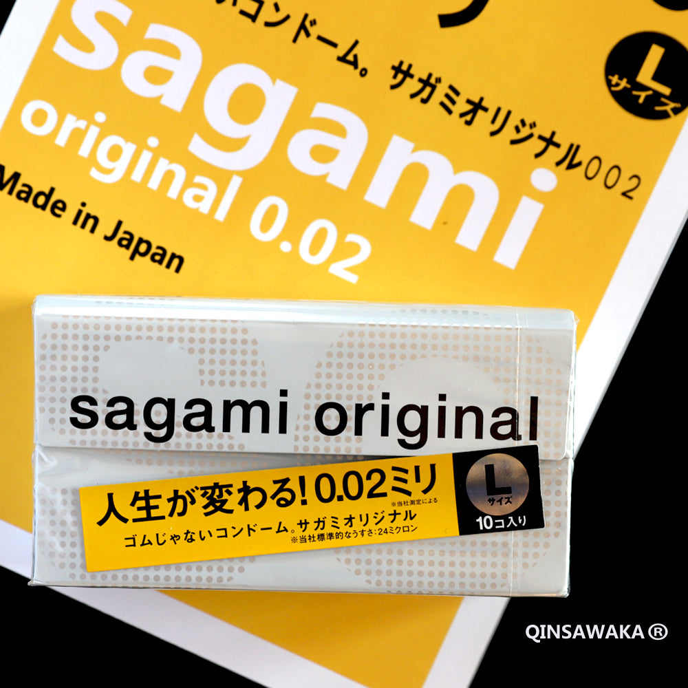 Qinsawaka select Made in Japan 10pc 0.02 super thin like not wearing SAGAMI ORIGINAL condoms NO Latex Allergy Polyurethan sex (10 pcs L) - sextoysok