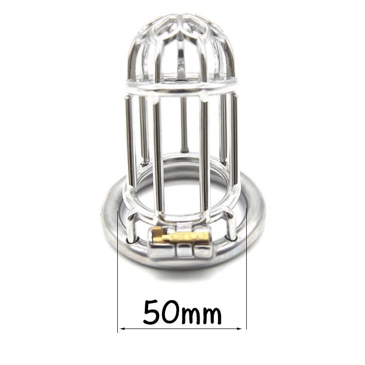 Male Chastity Lock Plum Blossom Head Lengthened Cock Cage Sexual Goods Anti-derailment Masturbation Adult SM Chastity Steel - sextoysok