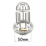 Male Chastity Lock Plum Blossom Head Lengthened Cock Cage Sexual Goods Anti-derailment Masturbation Adult SM Chastity Steel - sextoysok