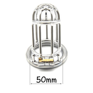 Male Chastity Lock Plum Blossom Head Lengthened Cock Cage Sexual Goods Anti-derailment Masturbation Adult SM Chastity Steel - sextoysok