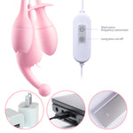 10 Modes Tongue Licking Víbrator Multi-use Mute Nipple Clitoris Stimulator G Spot Massager and Anal Plug Sex Toy for Women - sextoysok