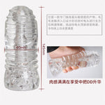 Soft Transparent Male Masturbator Delay Ejaculation Trainer Pocket Pussy Real Vagina Elastic Jelly Blowjob Cup Sex Toys for Man - sextoysok