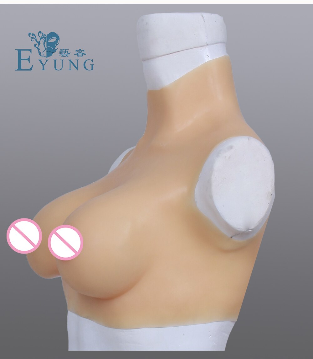 Eyung Breast Form Silicone Fake Breast Boobs Tit Realistic Silicone Breast Plate Chest for Crossdresser Sissy Transvestite Cospl - sextoysok