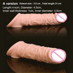 Soft Silicone Penis Extender Reusable Condoms Penis Sleeve Dick Cover Dildo Enlargement Male Cock Ring Adult Sex Toys For Men - sextoysok