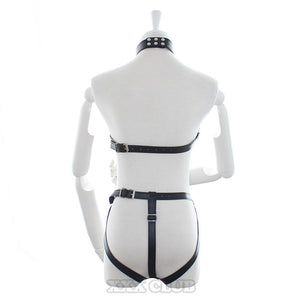 Thierry adult games PU leather Body Harness for women fetish slave bondage restraints,exposed breast chastity belt,sex products - sextoysok