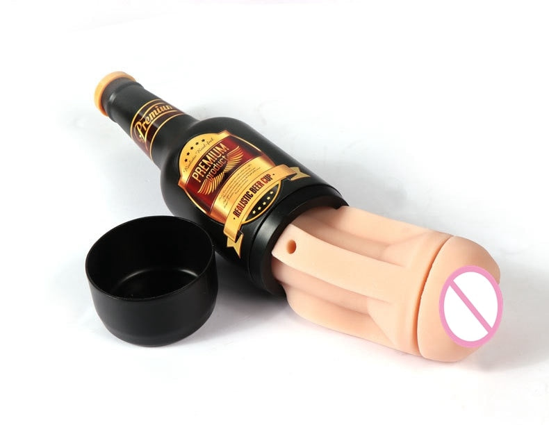 Beer Bottle Male Masturbation Realistic Pussy Soft Vagina Aircraft Cup Electric Masturbation Vagina Male Sex Toys - sextoysok