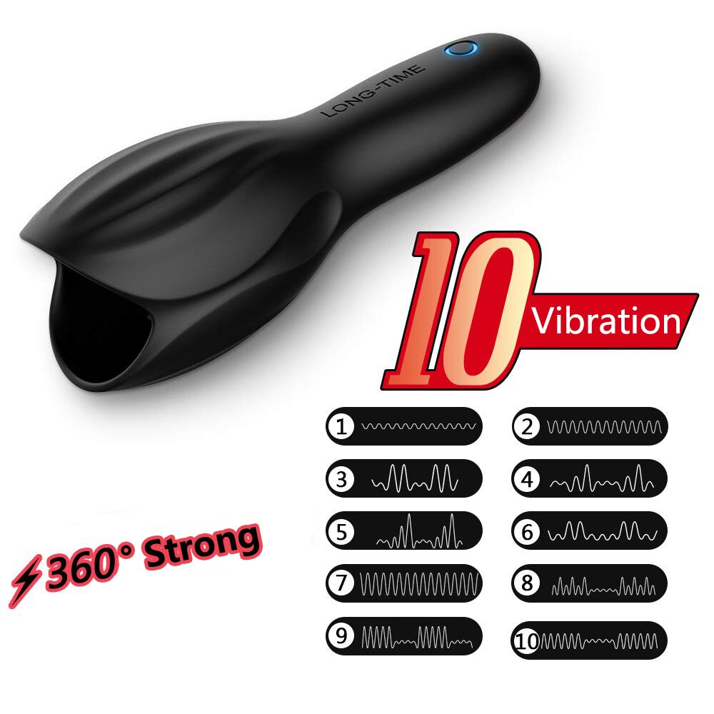Glans Exerciser 10 Mode Vibrator Penis Enlargement Dotted Delay Masturtion Toy for Men Penis Massage Vibrator Male Devices Toys - sextoysok