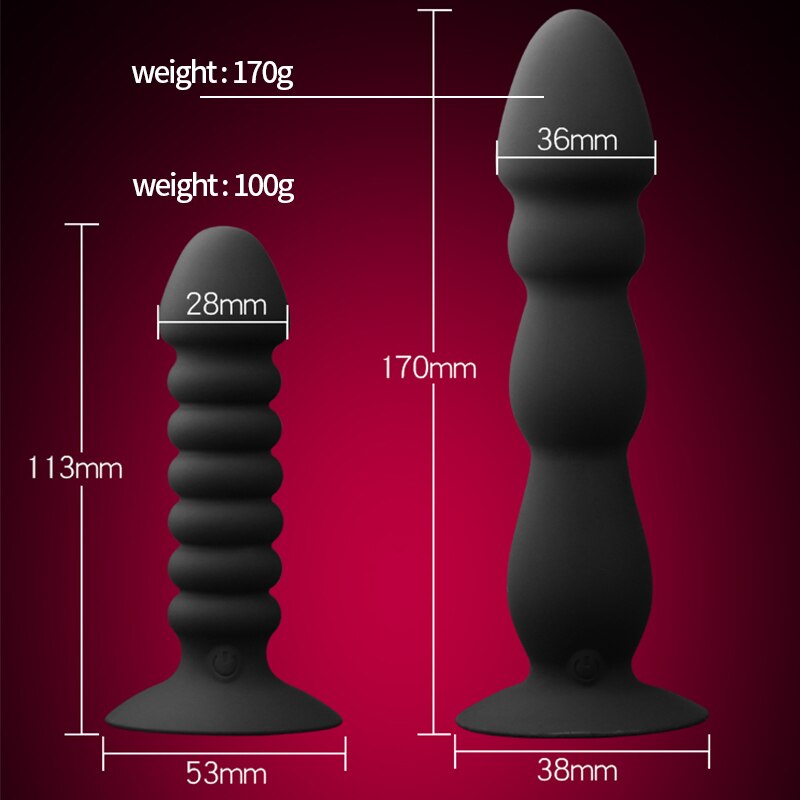 Remote Control Anal Plug Bead Dildo Vibrator Suction Cup Butt Plug Male prostate Massager Vibrator Waterproof Sex Toys - sextoysok