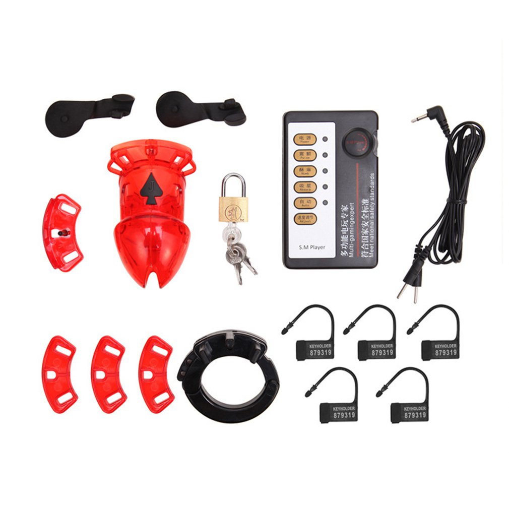 Electric Shock Pulse Chastity Lock Male Plastic Silicone Chastity Lock Cb6000s Alternative Toy Sex Toys For Man Adult Products - sextoysok