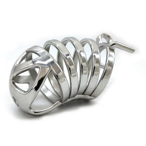 Stainless Steel Chastity Device Male Belt Bird Metal Cock Cage Stealth Lock Restraint Ring Sex Toy Cock Chastity for Men - sextoysok