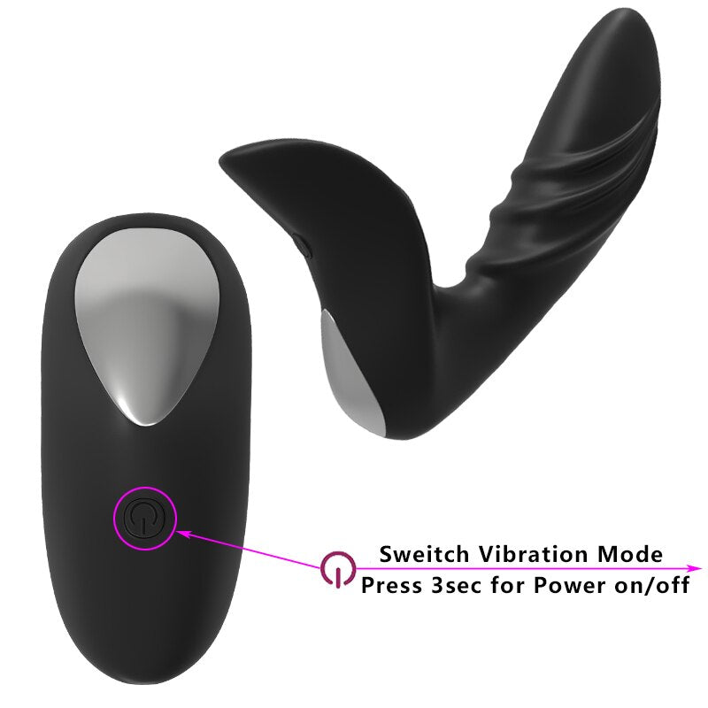 HWOK Anal butt plug Men masturbator Male Wireless Remote Control Prostate Massager Vibrator Adult Sex Toys Masturbator for Men - sextoysok