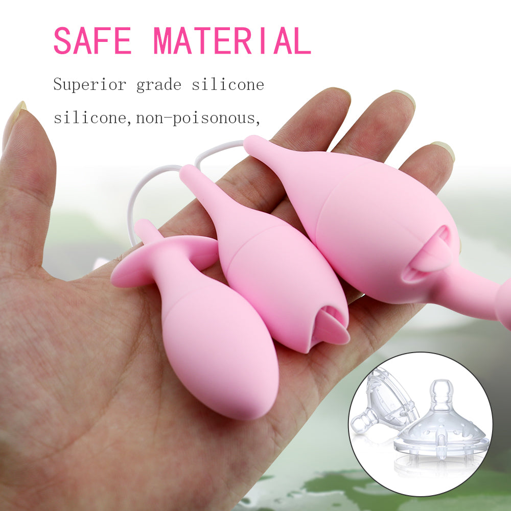 10 Modes Tongue Licking Víbrator Multi-use Mute Nipple Clitoris Stimulator G Spot Massager and Anal Plug Sex Toy for Women - sextoysok