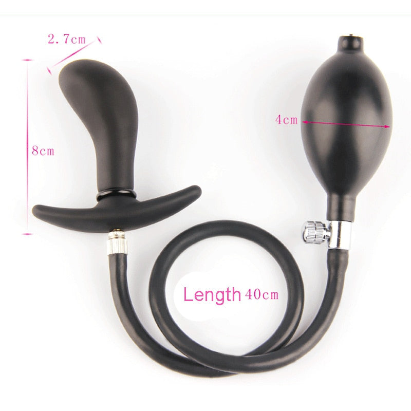 Dildo Pump Anus Dilator Sex Toys Women Inflatable Anal Butt Plug Gay Silicone Expandable Prostate Massager Pumps with Metal Ball - sextoysok