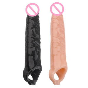 28cm Long Large Size Penis Extender Condoms Reusable Penis Sleeve Girth Impotence Dick Enlargement Sex Toys Cock Ring For Men - sextoysok