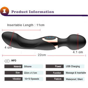 10 Speeds Powerful Big Vibrators for Women Magic Wand Body Massager Sex Toy For Woman Clitoris Stimulate Female Sex Products - sextoysok