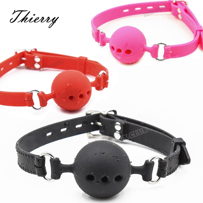 Thierry Fetish Extreme Full Silicone Breathable Ball Gag,bondage open Mouth Gags,Adult Sex Toys For Couple adult game Size S M L - sextoysok